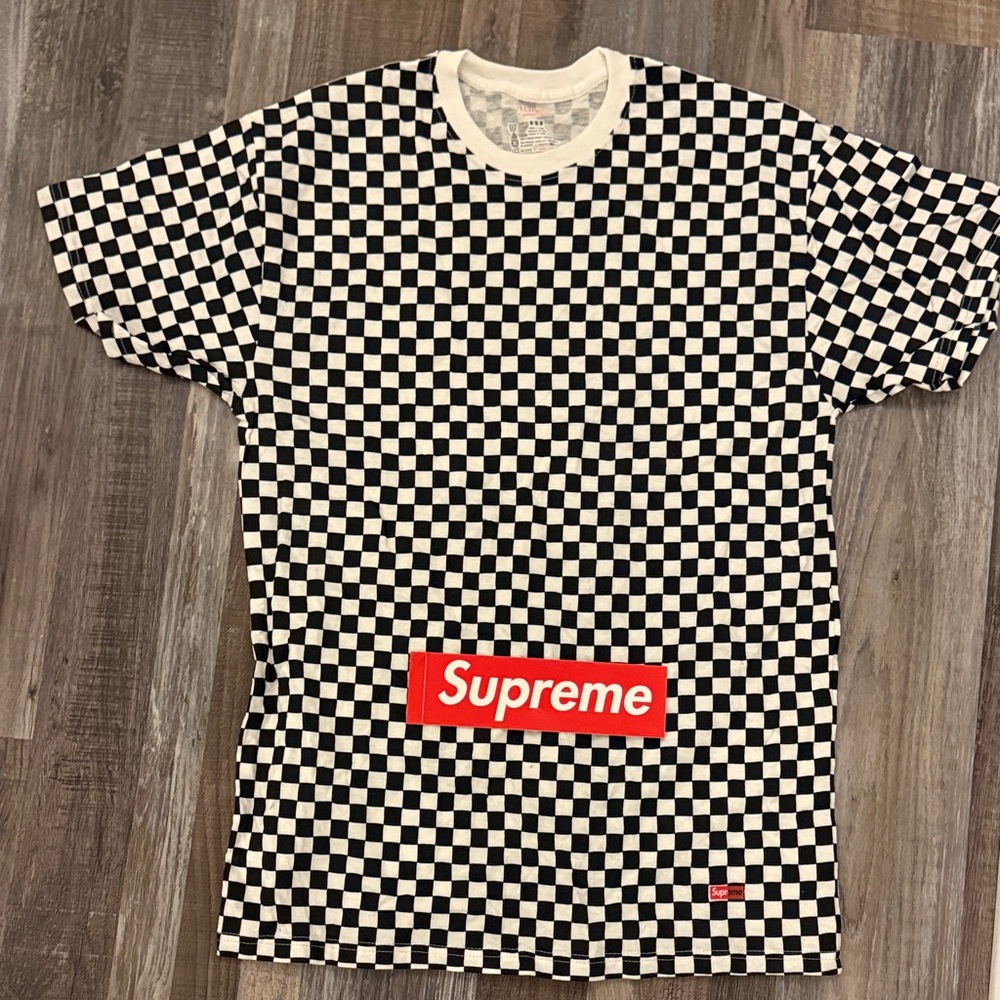 Supreme Checkerboard Tee | Black & White | New | Unisex | Sticker Included